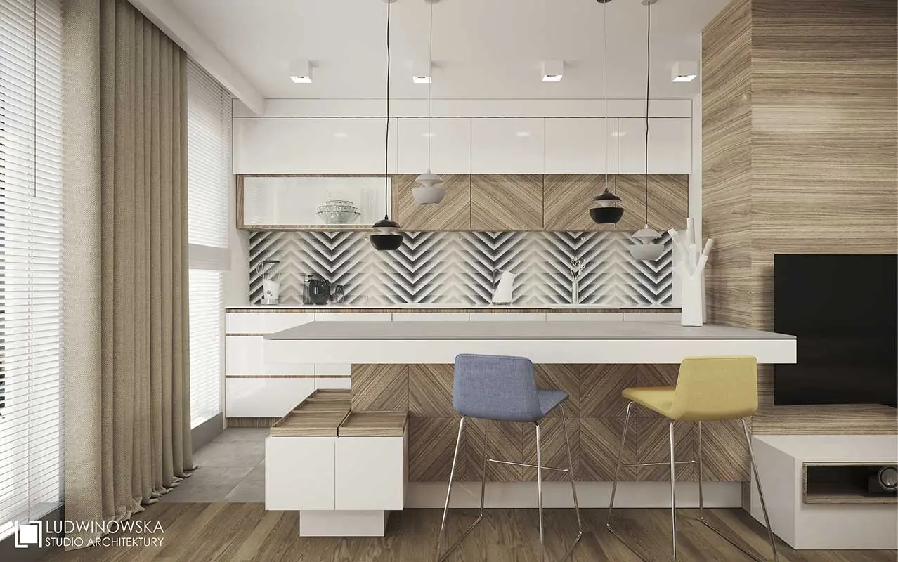 Bardzo ciekawa kuchnia | Proj. Ludwinowska Architektura