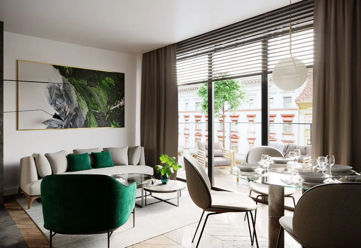 MIEJSKA GARSONIERA Z NUTĄ SZMARAGDOWEJ ZIELNI | PROJ. JMW ARCHITEKCI