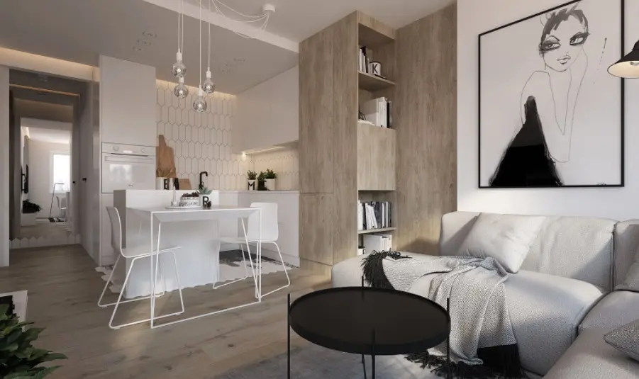 Salon otwarty na kuchnie