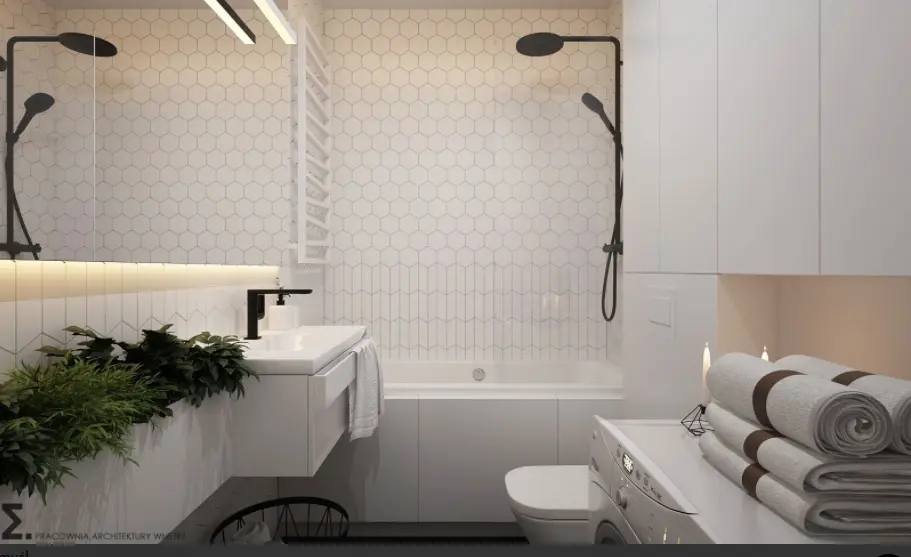 Biała łazienka w stylu skandynawskim