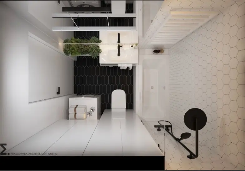 Łazienka rzut z góry | proj Elementy