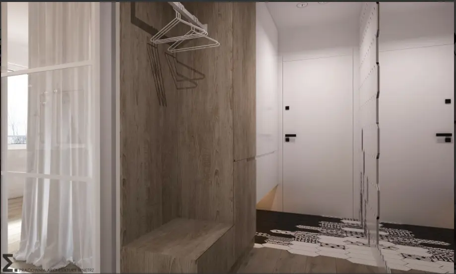 Podłoga heksagonalna w przedpokoju | proj. Elementy