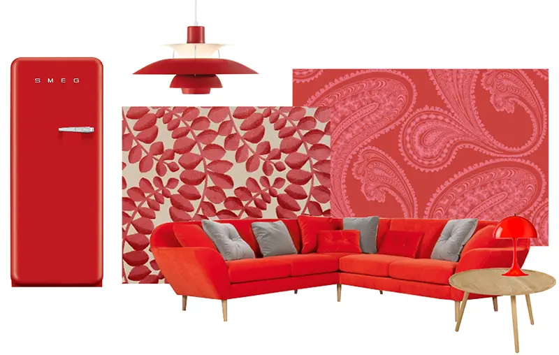 Czerwień we wnętrzach