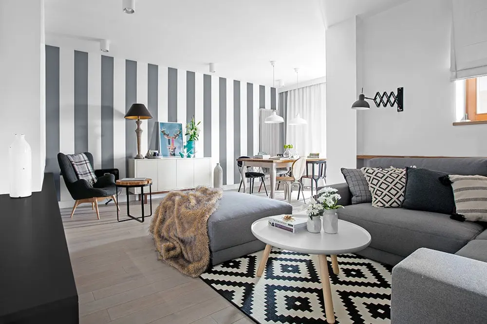 Salon w stylu skandynawskim