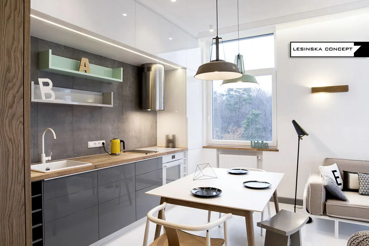 Szara kuchnia w połysku