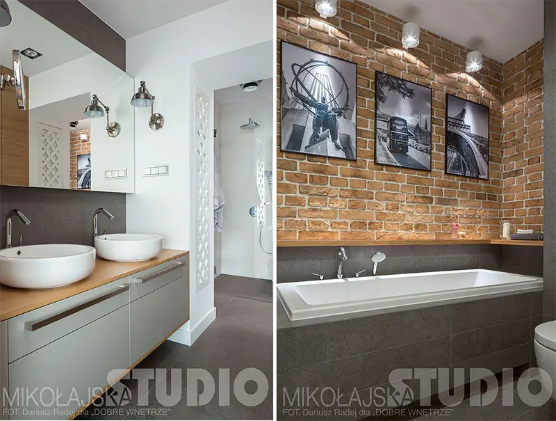 Mała łazienka z wanną | proj. Mikołajska Studio