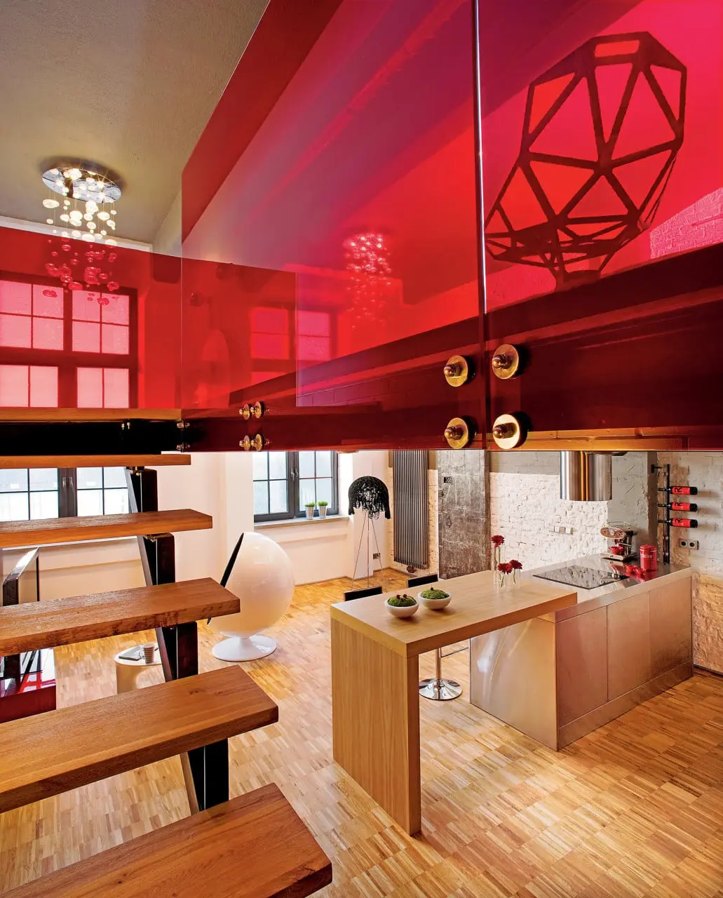 Czerwony Loft projekt Justyna Smolec
