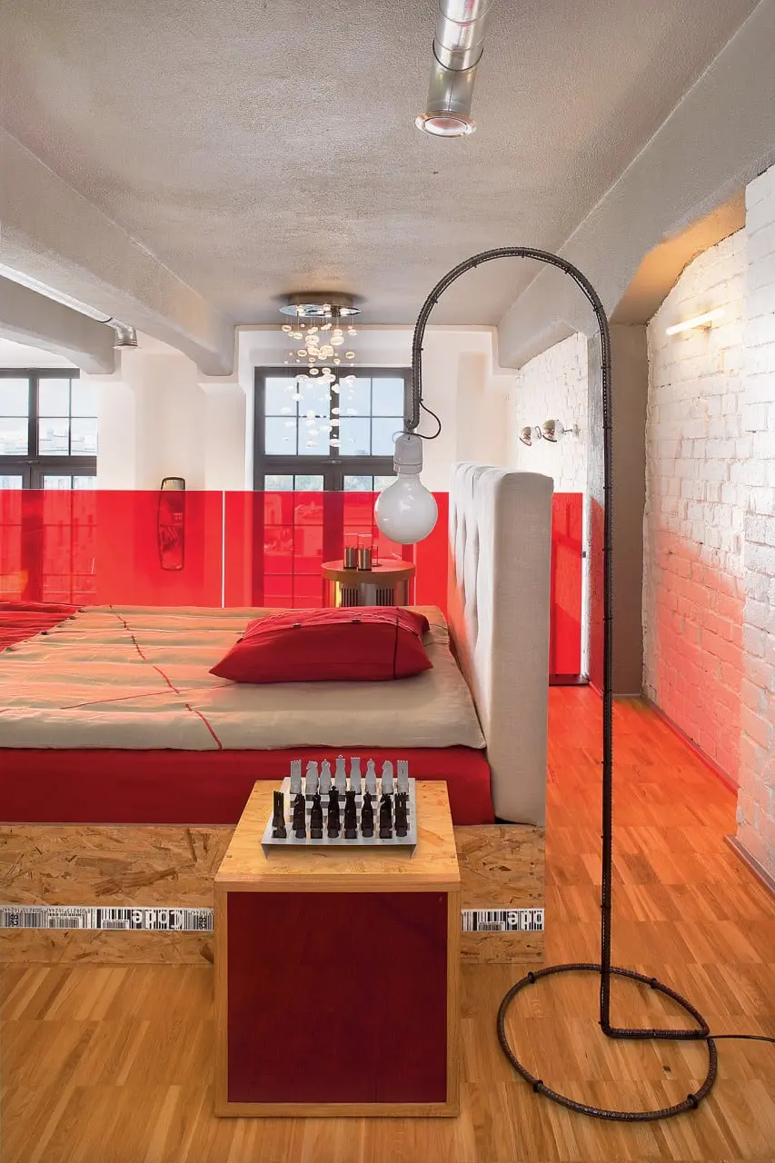 Czerwony Loft projekt Justyna Smolec