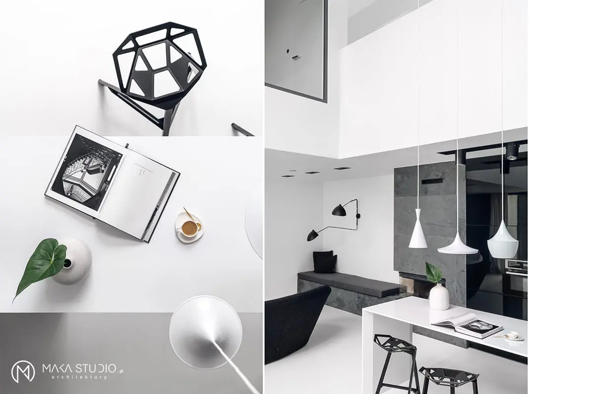 Dom w klimacie black & white | proj. MAKA.STUDIO, photo: Tom Kurek