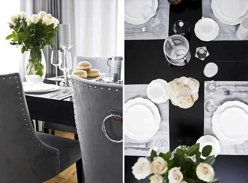 Krzesła w stylu modern classic dopełniają elegancką aranżację wnętrza