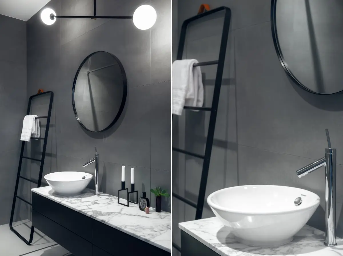 Szara łazienka | proj. LOFT Magdalena Adamus, photo: Tom Kurek