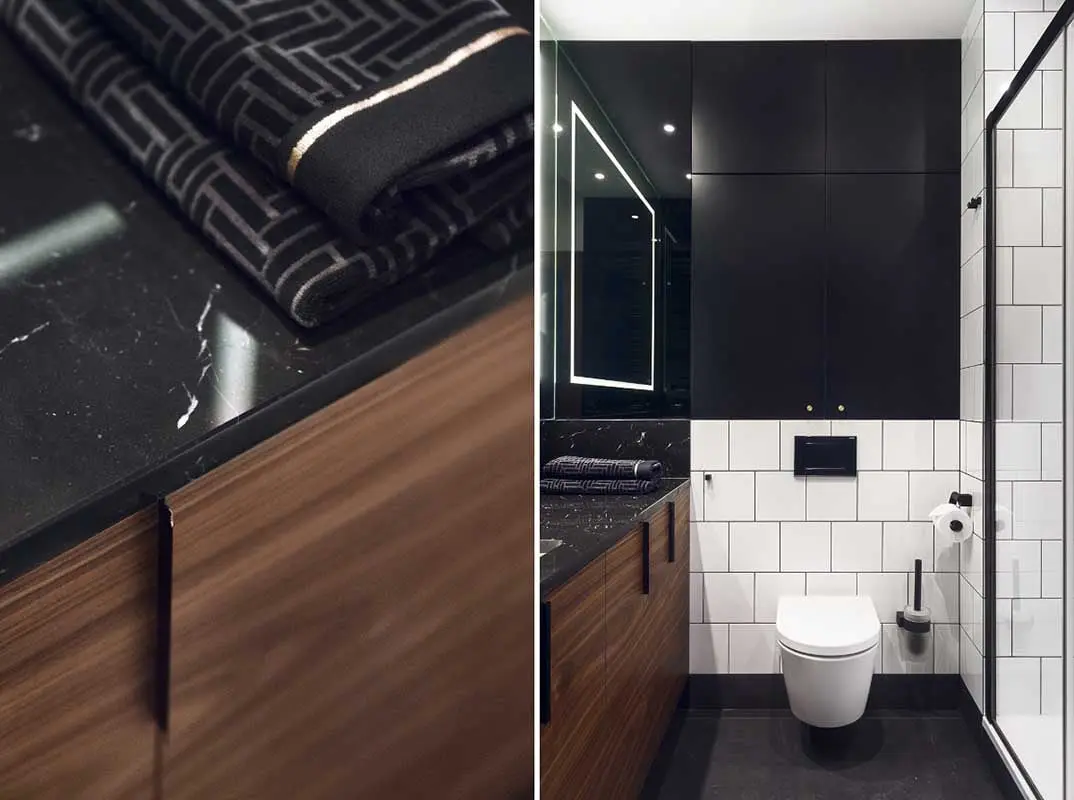 Łazienka black & white | proj. JT Grupa, photo: Tom Kurek