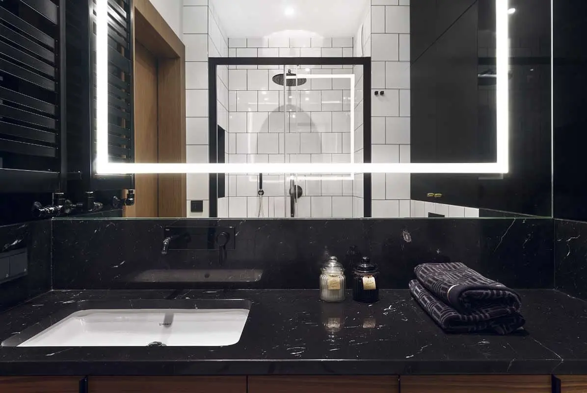 Łazienka black & white | proj. JT Grupa, photo: Tom Kurek