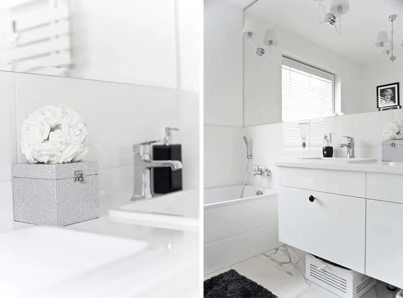 Kobieca łazienka na piętrze | proj. Miśkiewicz Design