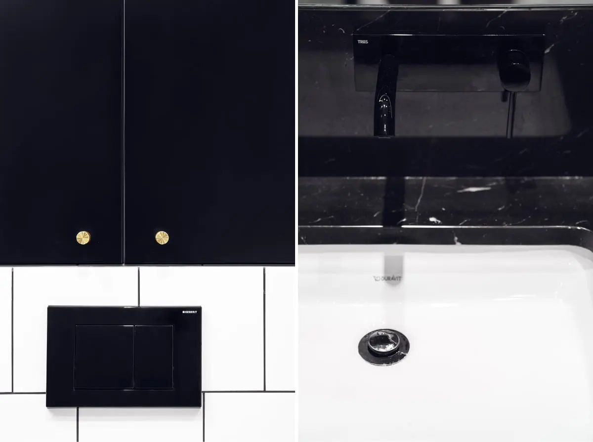 Łazienka black & white | proj. JT Grupa, photo: Tom Kurek