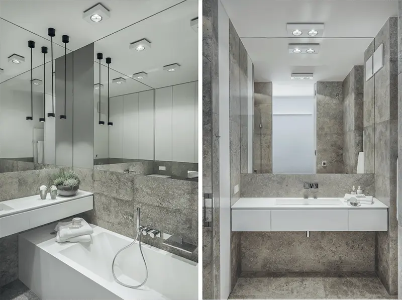 Szara łazienka | proj. LOFT Magdalena Adamus, photo: Tom Kurek