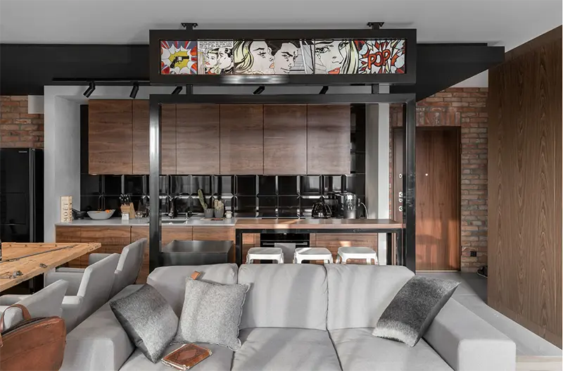 Elementy pop art we wnętrzu | proj. Sikora Wnętrza