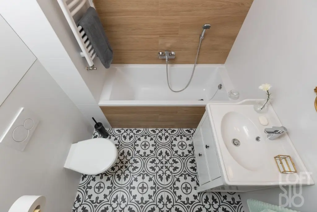 Umywalka meblowa w projekcie arch. wnętrz Ireny Lang z LOFT Studio