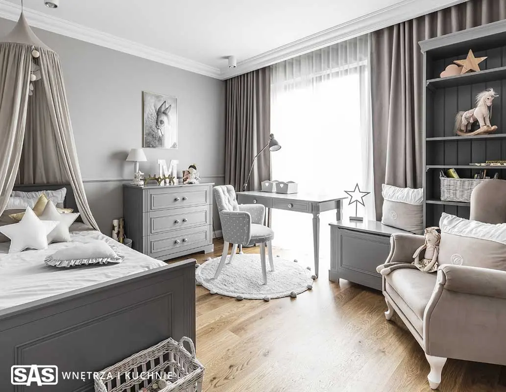 Przepiękny pokój dziecięcy | proj. SAS Wnętrza i Kuchnie