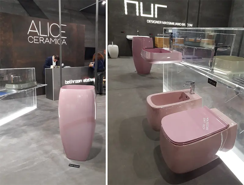 Kolorowa ceramika od Alice Ceramica (stand na targach Salone del Mobile Milano)