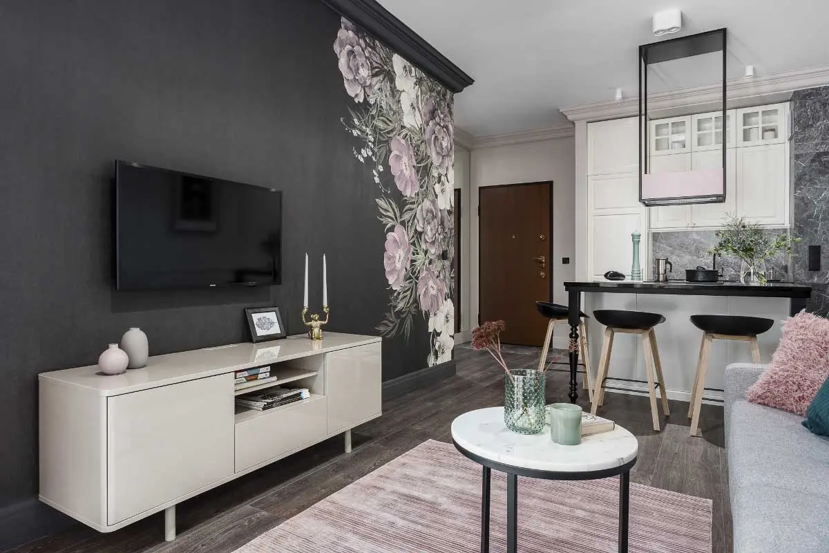 Mocny akcent kolorystyczny w mieszkaniu | proj. JT Grupa