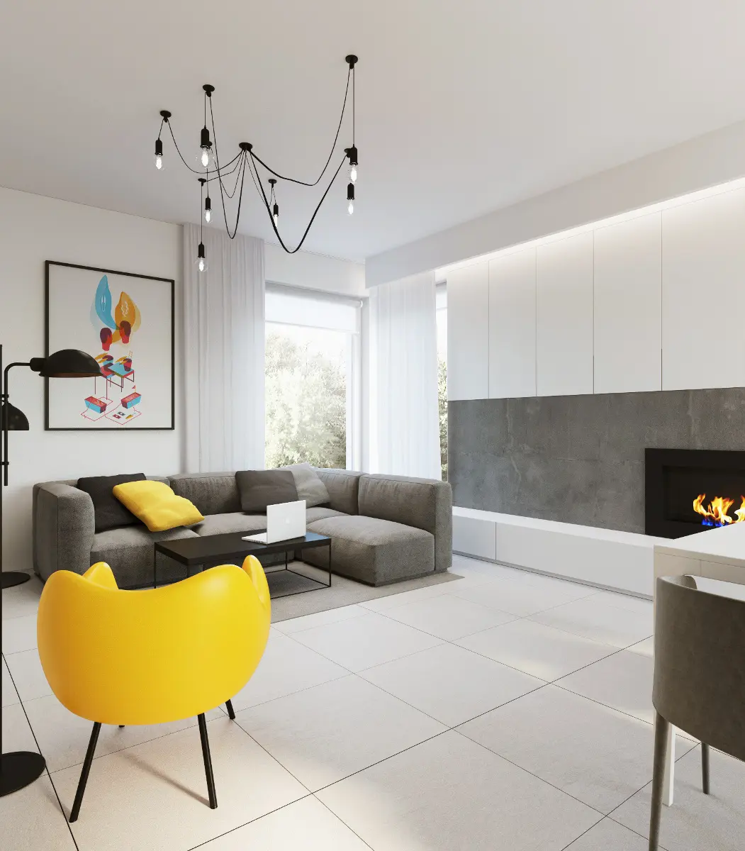 Fotel RM 58 wg. projektu Romana Modzelewskiego w żółtym wybarwieniu wzbogaca swoją formą i kolorem wnętrze