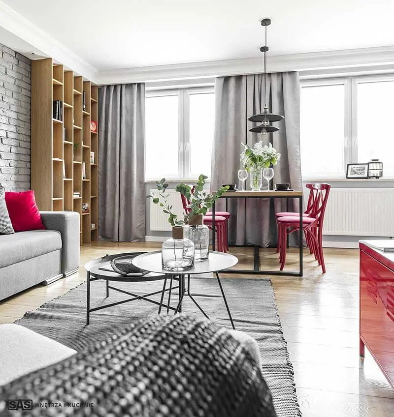Mieszkanie z akcentem czerwieni