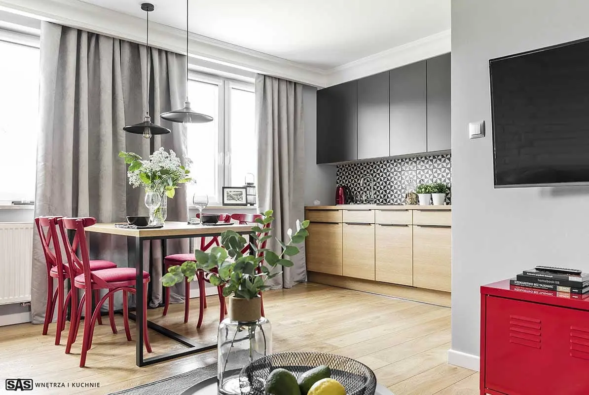 Mieszkanie z akcentem czerwieni