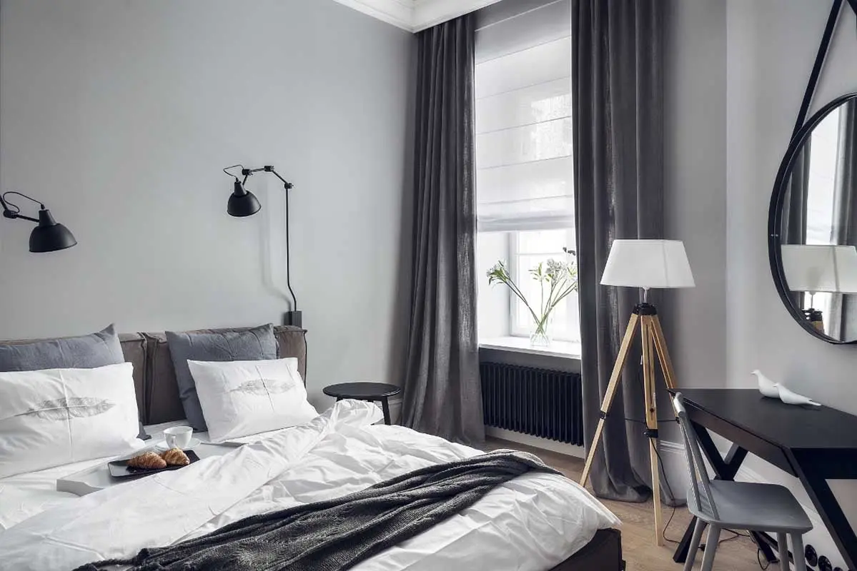 Szara sypialnia | proj. luumo.