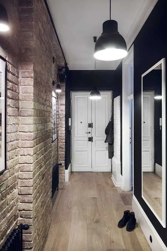 Hol z oryginalną czerwoną cegłą | proj. luumo.