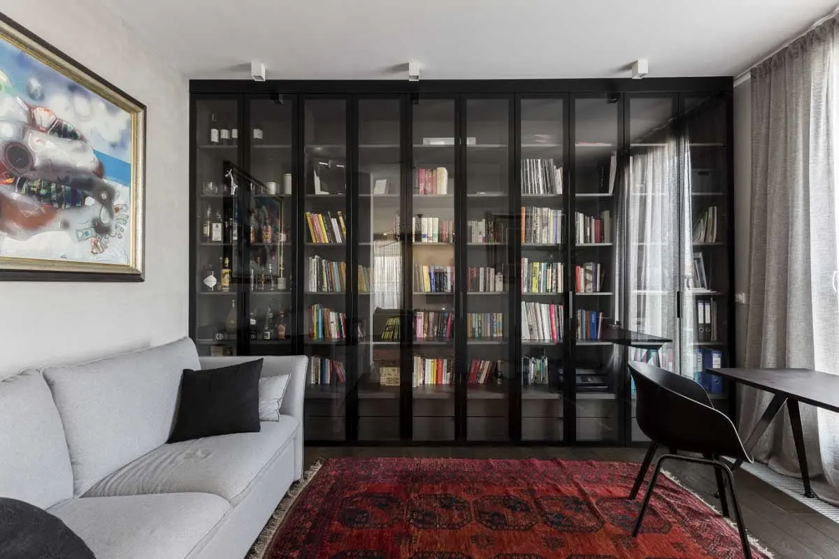 Domowy gabinet z biblioteczką | proj. Dmowska Design