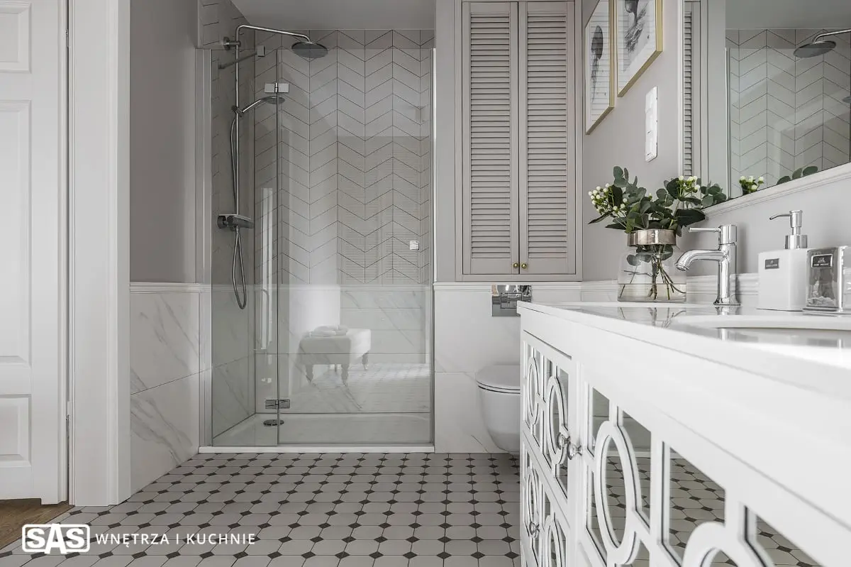 Kwiaty w łazience | proj. SAS Wnętrza i Kuchnie