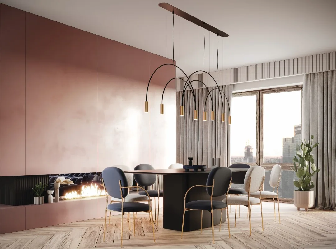 nowoczesny apartament z kominkiem