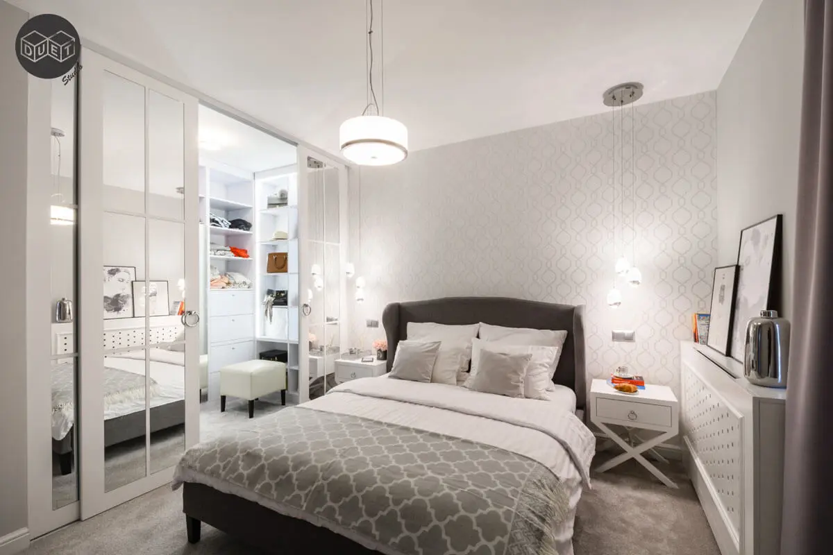 Sypialnia z garderobą | proj. Duet Studio