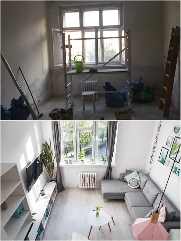 Kawalerka 21m2 metamorfoza Polka Design