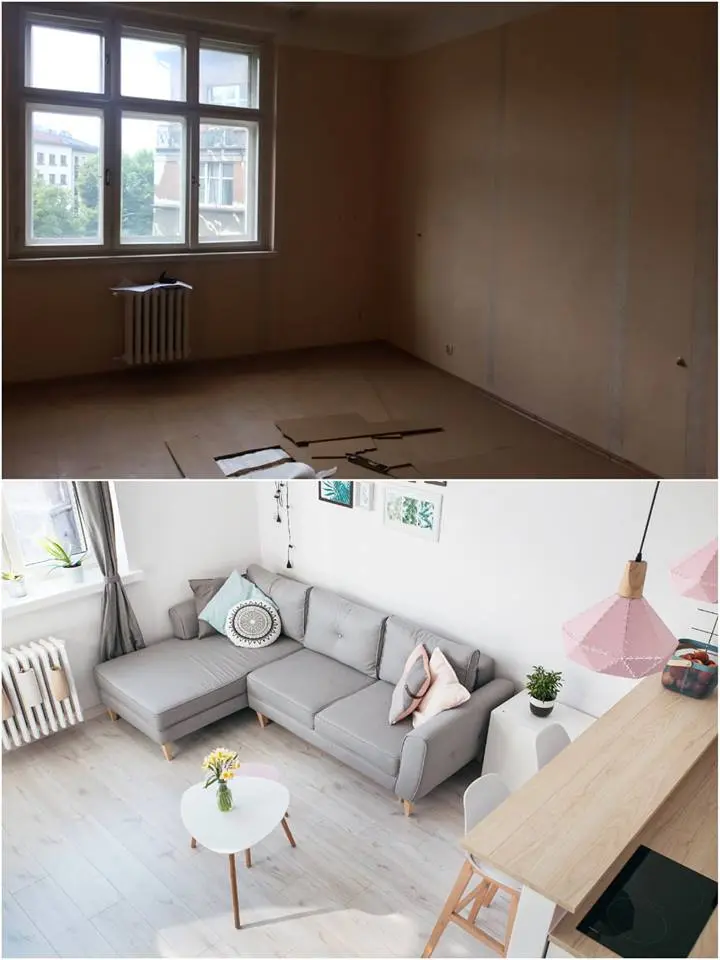 Kawalerka 21m2 metamorfoza Polka Design