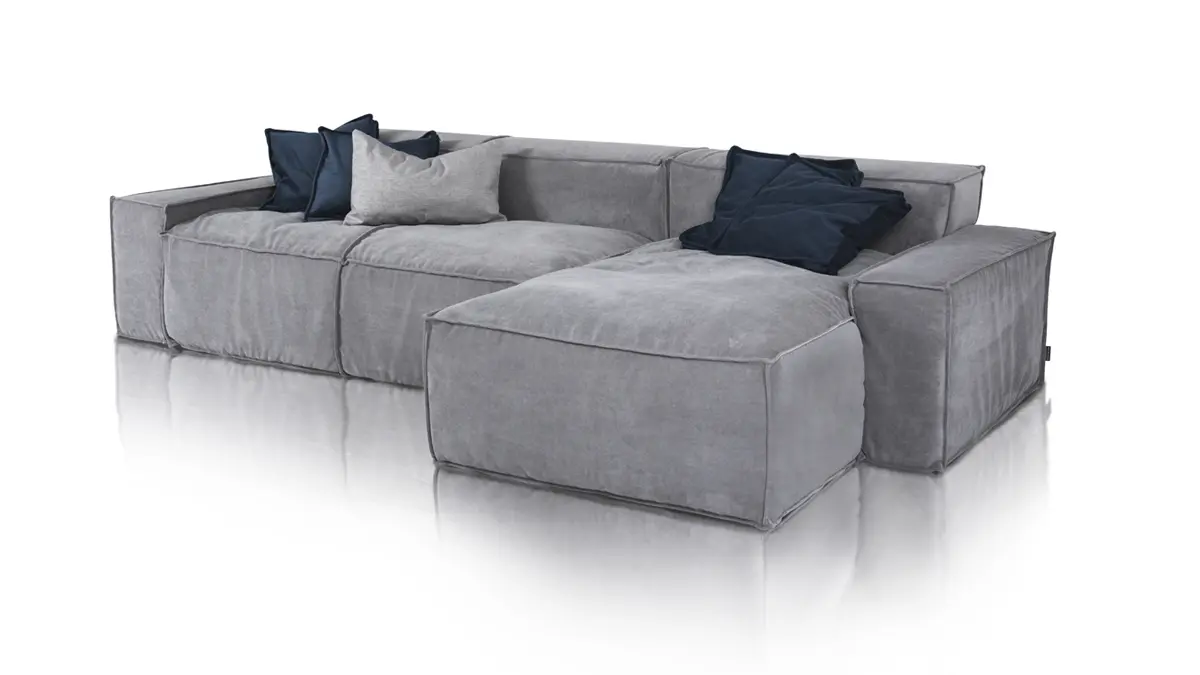 Narożnik modułowy Cushions od Nobonobo (tkanina Favola 28)