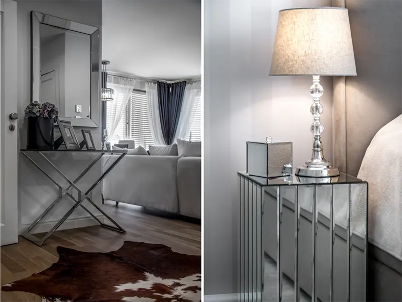 Szklane elementy są nieodzownym elementem stylu nowojorskiego | proj. M Projekty