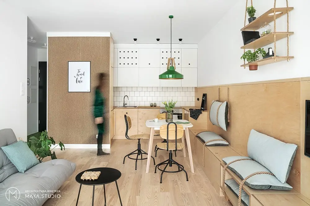 Aranżacja 45 - metrowego mieszkania | proj. maka.studio, fot.: Tom Kurek