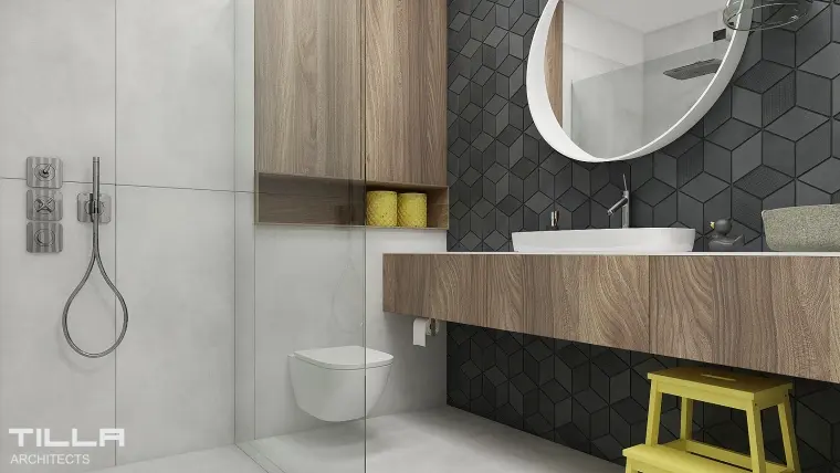 Płytki Mutina kolecja Tex w łazience