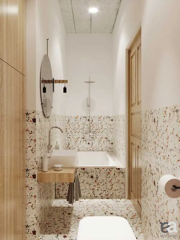 Mała łazienka z lastryko | proj. Nica Design