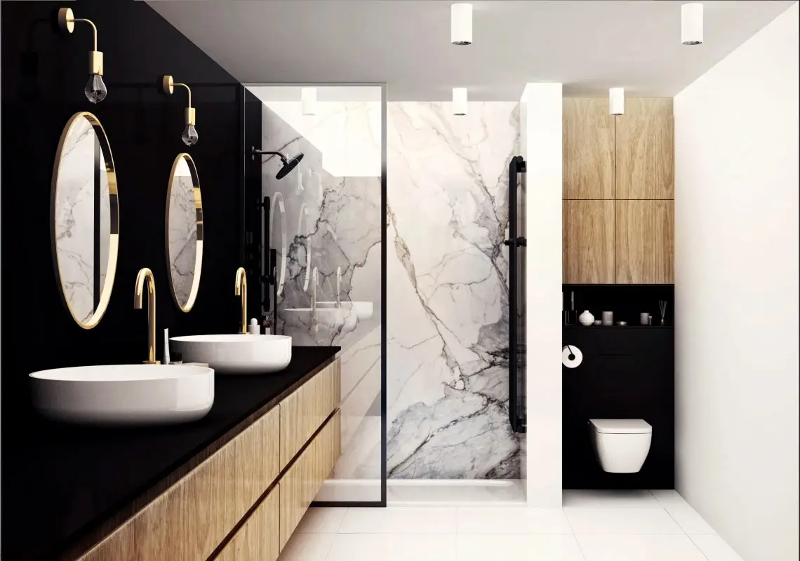 Marmur w łazience | proj. BOLD Design