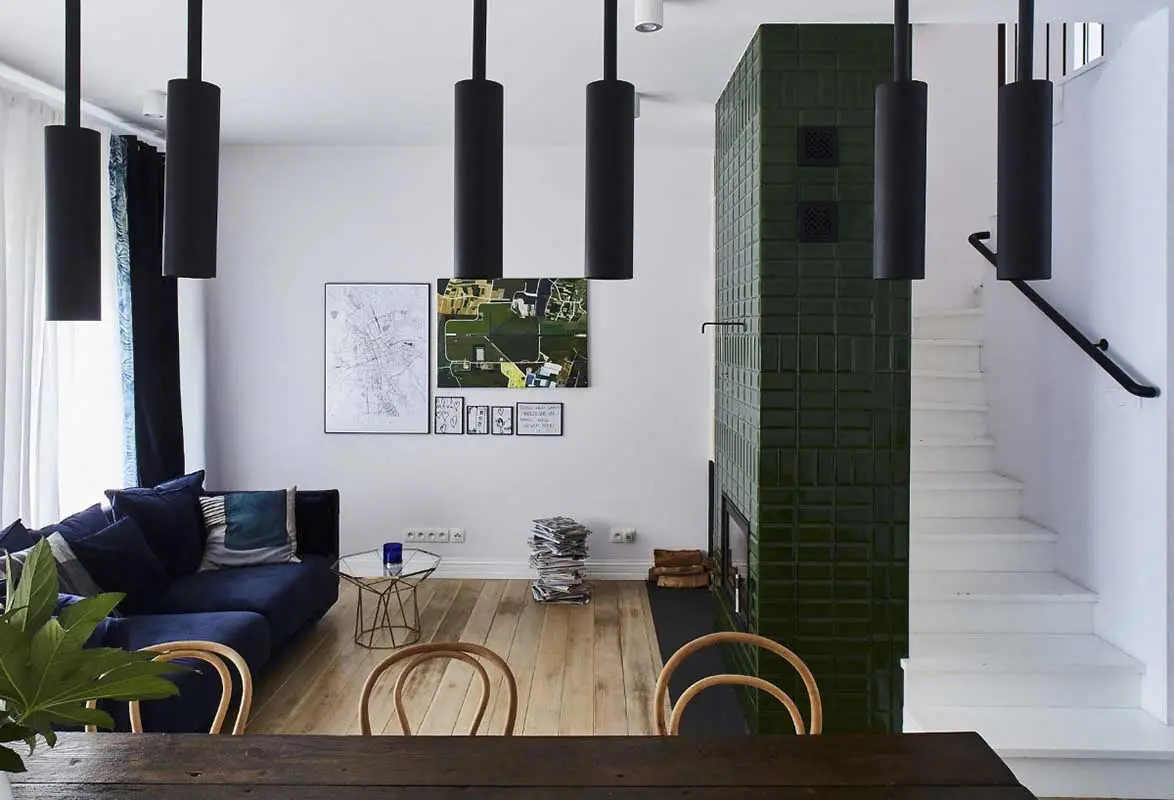 Dom z ZIELONYM PIECEM | proj. in architekci | stylizacja Basia Dereń-Marzec | Fot. Michał Mutor