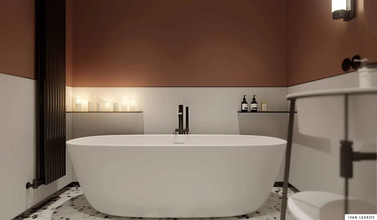 Przepiękna łazienka zaprojektowana przez architekta Ivan Leskov