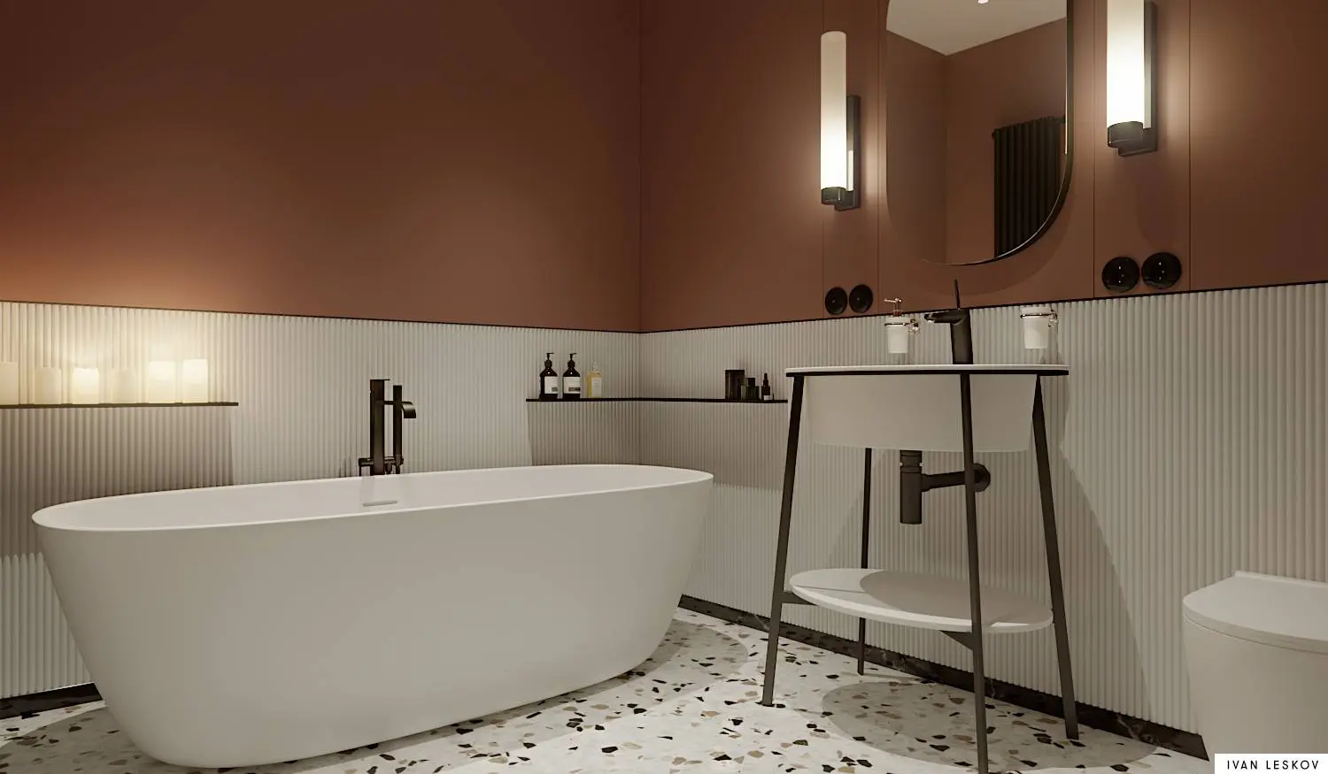 Przepiękna łazienka zaprojektowana przez architekta Ivan Leskov