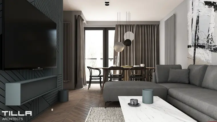 Tilla Architects Apartament 80m2 w Warszawie 