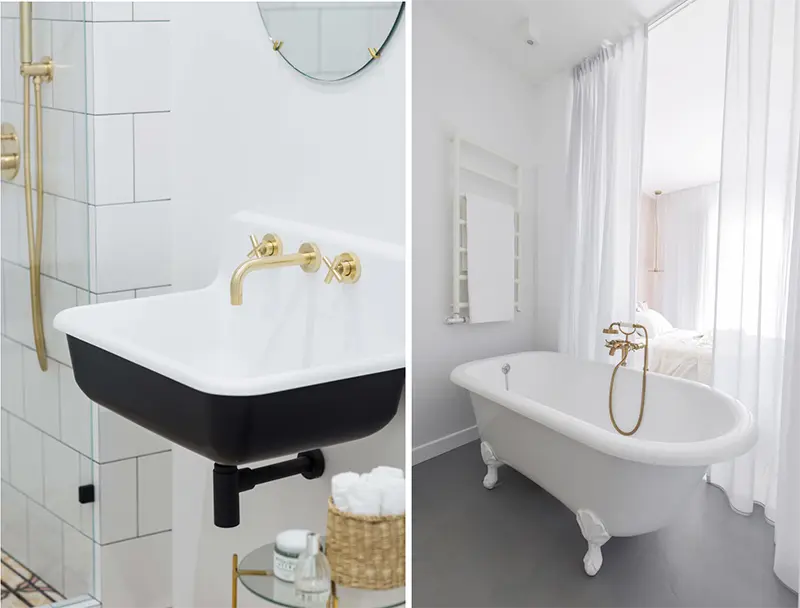 Elementy w stylu retro w projektach łazienek | proj. Dash Interiors