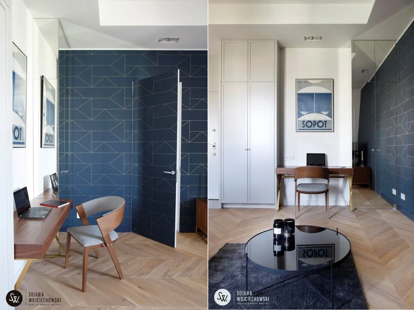 Projekt mieszkania na pPowiślu Sojka & Wojciechowski