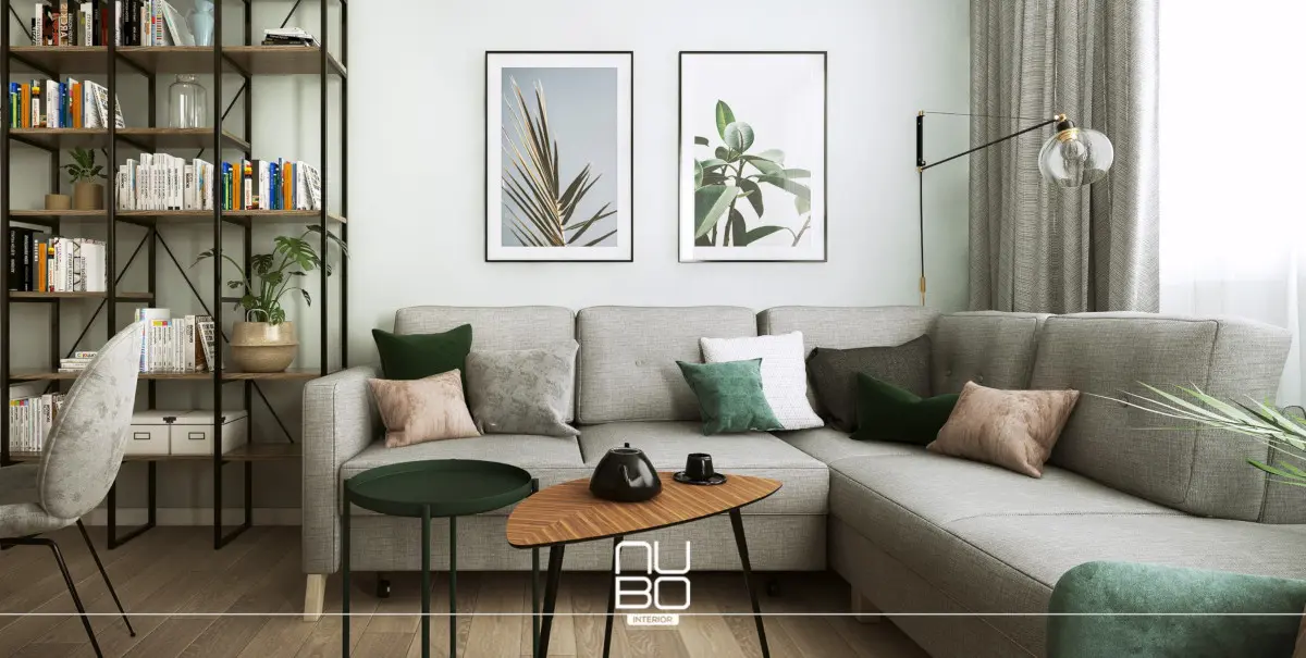 Jutowe doniczki wspaniale dopełniają aranżację wnętrza | proj. NUBO