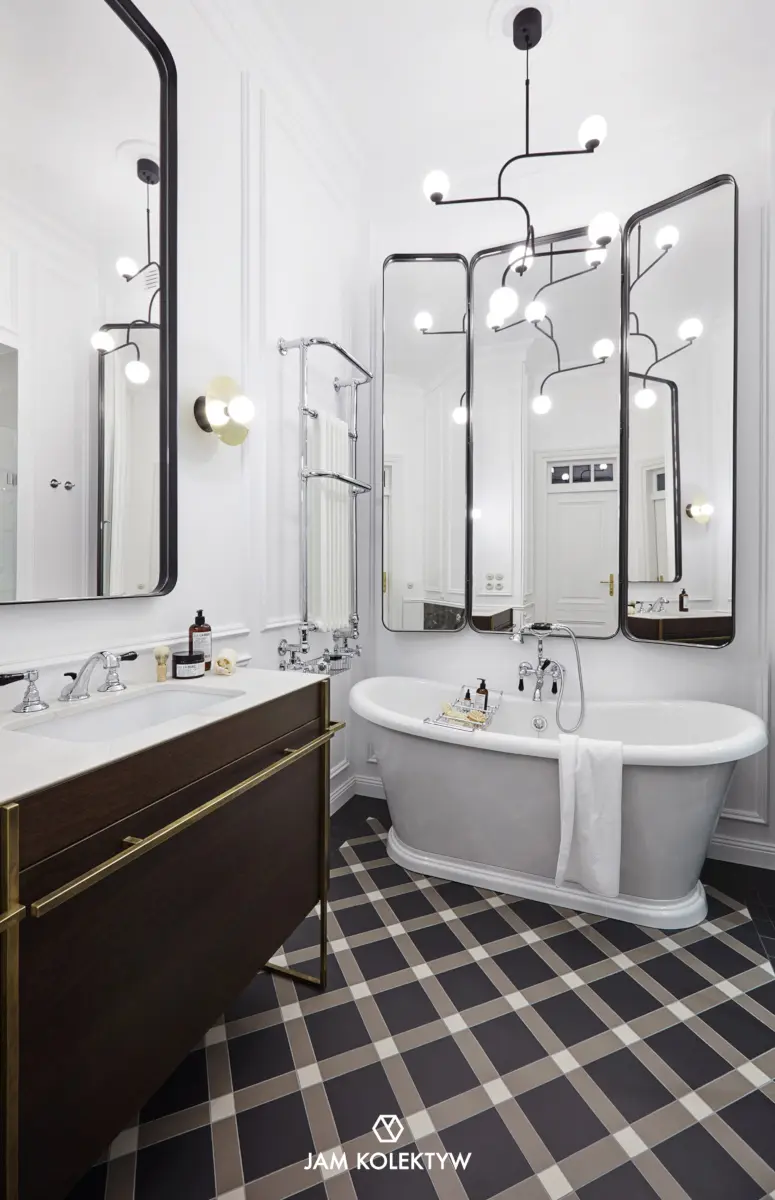 Łazienka w eklektycznym stylu z elementami industrialu | Fotografia: Jola Skóra | Stylizacja: Anna Olga Chmielewska | Asystentka stylistki: Małgorzata Moritz